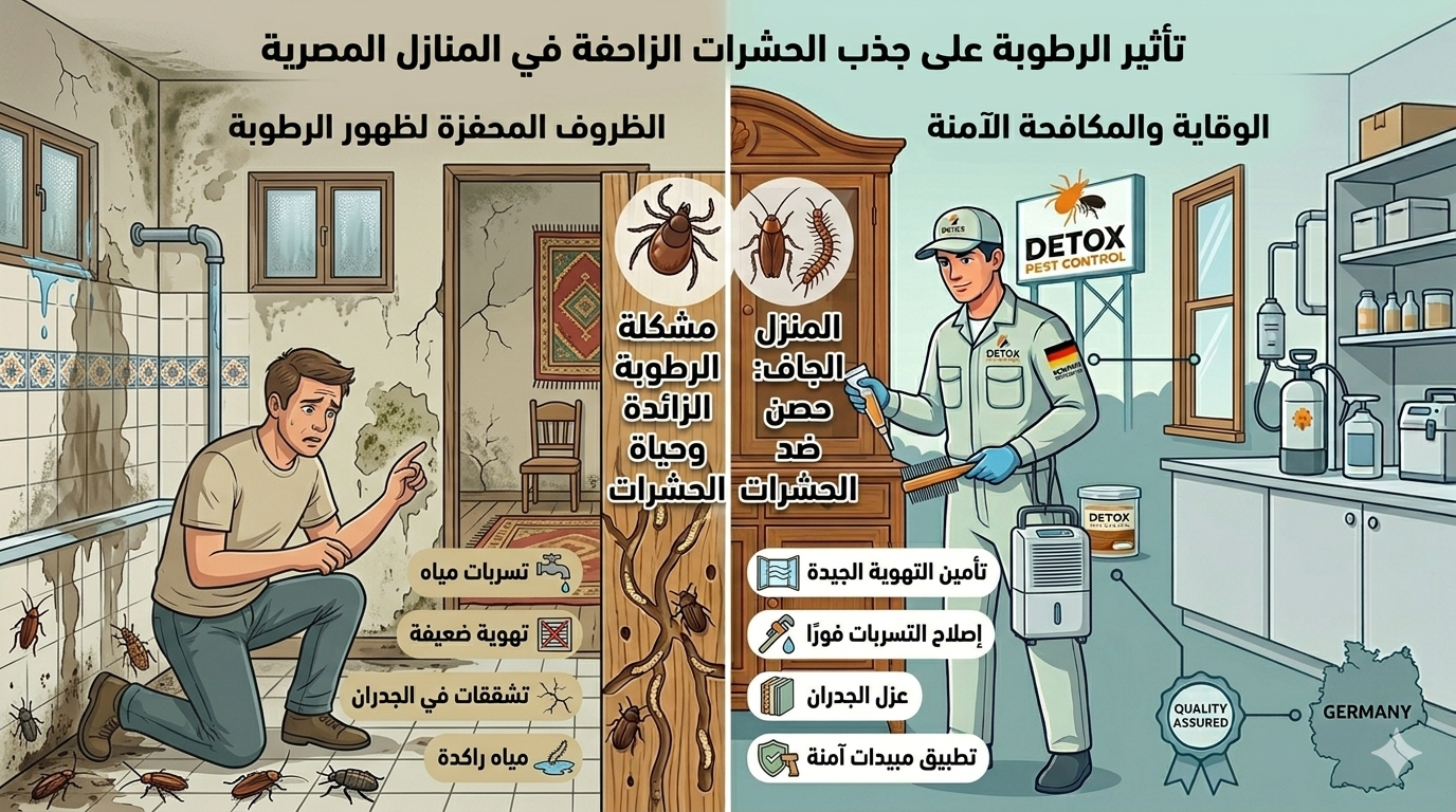 تأثير الرطوبة في المنازل المصرية على جذب الحشرات الزاحفة | ديتوكس