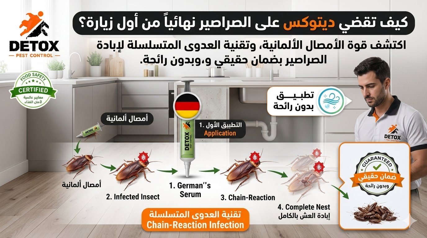 اختفاء الصراصير من الزيارة الأولى